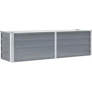 vidaXL Garten-Hochbeet verzinkter Stahl rechteckig 160 x 40 x 45 cm Grau 