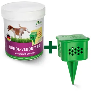 Gardigo Vergrämungsmittel Hunde-Verdufter Granulat mit Beet-Stecker – Hundeabwehr für Garten, 300 g, für Hunde