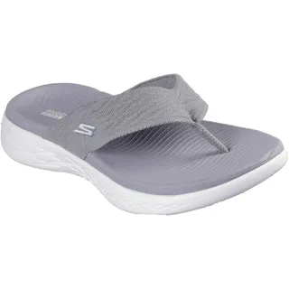 Skechers Damen ON-The-GO 600 Sunny flip-Flops, Gray Textile, 42 EU