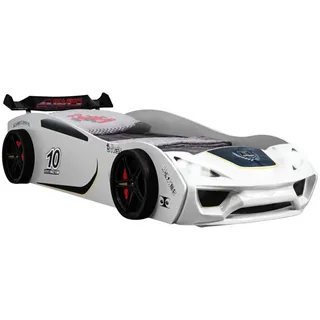 TRAUMMÖBEL Kinderbett TURBO V2 90 x 200 cm weiß Rennwagen