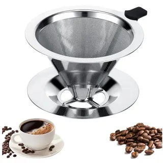 Agger Permanentfilter Kaffeefilter Edelstahl Kaffeefilter Wiederverwendbar Kaffee Filter, Einfach zu reinigen, ideal für papierloses Kaffeefiltern Ø 10 cm