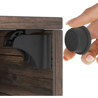 Hoffenbach Magnetische Kindersicherung ohne Bohren mit 20 Schlösser+4 Schlüssel Schwarz