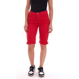 DELMAO Damen Sommer-Hose Jeans-Shorts Baumwoll-Hose 97270327 Rot - 34
