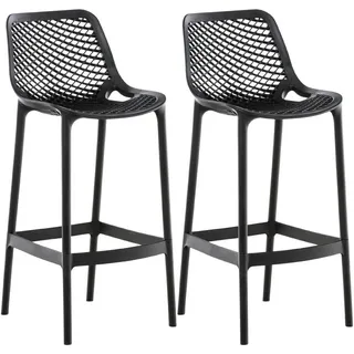 CLP Barhocker Air 2er Set rund wetterfest UV-beständig Kunststoff  schwarz