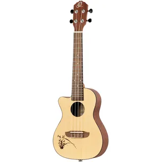 Ortega Guitars Konzert Ukulele Linkshänder – Elektro-Akustisch – Bonfire Series – Fichte, Sapele, Natur (RU5CE-L)