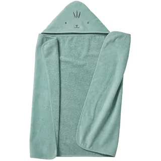 Vertbaudet Baby & Kinder Kapuzenbadetuch mit Recycling-Baumwolle grün 70X100