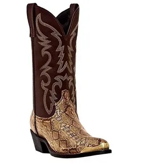 Lvabioa Cowboystiefel Herren Wasserdichte Cowboy Stiefeletten Piratenstiefel Western Klassisch Boots Cowboyboots Medium Tube Slip-On Stiefel Leder Westernstiefel Fasching Cowboy-Stiefel - 42 EU