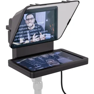 Elgato Prompter – Teleprompter mit integriertem Bildschirm für YouTube, Twitch, Zoom, Teams und mehr, unterstützt DSLR/Webcam/Smartphone, Drag&Drop-Monitoranzeige, funktioniert mit Mac/PC&Stream Deck