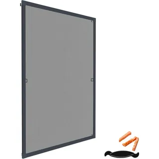 Tectake Fliegengitter mit Aluminiumrahmen 120 x 120 cm Grau
