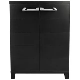 Ondis24 Kunststoffschrank Prime 88(h) x66x40 Schwarz – Beistellschrank mit 1 Boden verstellbar 15 kg – Abschließbar – Mehrzweckschrank für Haushalt, Keller & Abstellraum (Schloss Nicht enthalten)