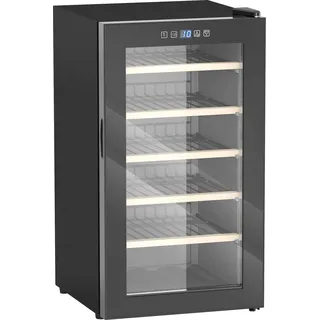 HOMCOM Weinkühlschrank 41 Flaschen 91L 5-20°C Kompressor Getränkekühlschrank mit Glastür, LED-Licht Flaschenkühlschrank mit Touch-Screen, Kleiner Weinschrank Schwarz   Aosom