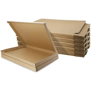 Klein Versandkartons, 280x185x20mm Großbriefkartons für Postversand, Versandtaschen Warensendung, Braune Verpackungskartons für Geschäft, Aufbewahrung oder Geschenkbox, aus Wellpappe(10 Stück)