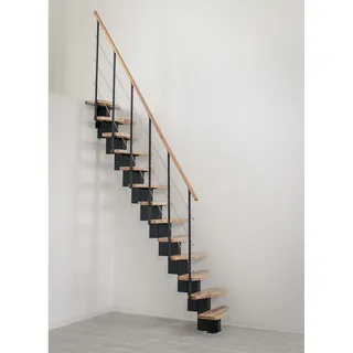 Minka Mittelholmtreppe Quatro 38 - 298 cm Holz Schwarz