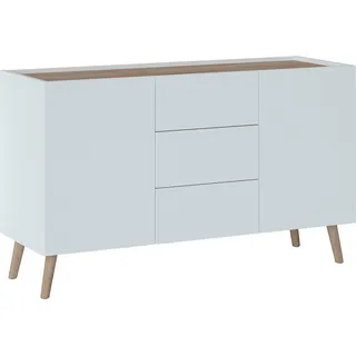 Home Affaire Sideboard HOME AFFAIRE "Scandi", weiß alpin, jackson hickory, B:119,8cm H:71,8cm T:41,8cm, Holzwerkstoff, Sideboards, Sideboard, Breite 120 cm
