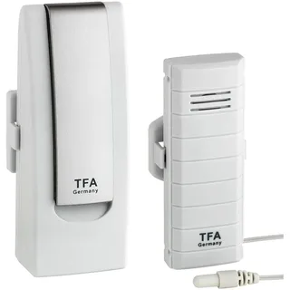 TFA Dostmann Weatherhub Starter-Set, mit Temperatursender, mit wasserfestem KabelFühler, SmartHome, Abruf über Smartphone, ideals für Kühlger‰te/Teich/Pool, L 40 (44) x B 28 (32) x H 104 mm