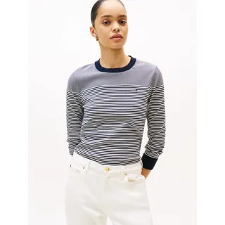 Tommy Hilfiger Rundhalspullover bretton stripe Blau / Schwarz S
