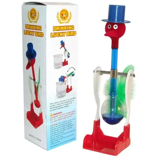 Non Stop Liquid Drinking Glass Bird Funny Duck Drink Water Desk Toy (Blau)
