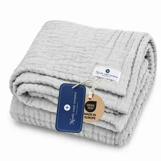 nordic coast company Musselindecke, Grau, Textil, 90x120 cm, Schlafen, Babybett-Ausstattung, Babydecken & Babykissen, Babydecken