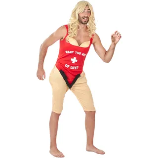 Funidelia | Baywatch Kostüm für Herren Strandwächter, Baywatch, Berufe - Kostüm für Erwachsene & Verkleidung für Partys, Karneval & Halloween - Größe L - XL - Rot