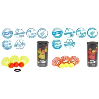 Speedminton® Match Speeder® - 3er Pack Speed Badminton/Crossminton original Wettkampfball inkl. Windring & Fun Speeder® - 3er Pack Speed Badminton/Crossminton Einsteiger- und Kinderball