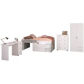 Parisot Kinderzimmer 4-teilig "Milky 11" Weiß / Grey Loft