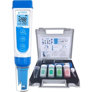 Apera Instruments PC60 Premium 5-in-1 Multiparameter-Messgerät (pH-Wert, Leitfähigkeit/EC, TDS, Salzgehalt, Temperatur, pH 0,01/1% Genauigkeit, austauschbare Elektrode, wasserfest)