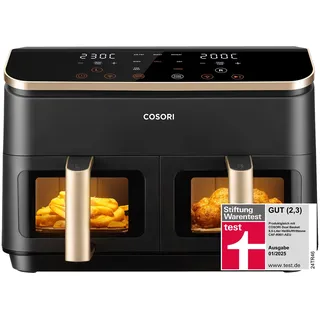 COSORI Heißluftfritteuse 2 Kammern 8,5-Liter Heißluftfritteuse-Gold