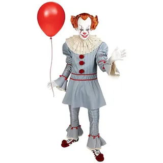 Funidelia Clown-Kostüm ES Kap. 2 Pennywise Kostüm Halloween Kostüm Herren, Offizielles Kostüm der Neuauflage des Horrorfilms 'It' von Stephen Ki grau XS