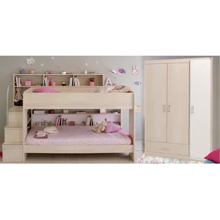 Parisot Jugendzimmer-Set »Bibop«, (Set, 2 St., Etagenbett, Schrank), braun
