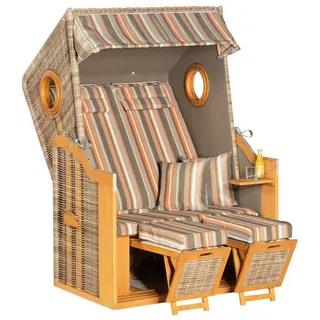 SonnenPartner Sunny Smart Strandkorb 30 Z Bullauge Pinie Natura-antik Stoff 1235