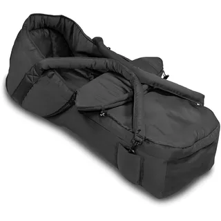 hauck 2in1 Soft Tragetasche & Fußsack für Buggy und Geschwisterwagen, für Babys ab Geburt bis 9 Monaten, Fixierbar mit 5-Punkt-Gurt, Robust & Pflegeleicht (Schwarz)