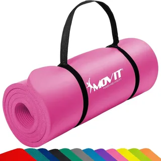 MOVIT Yogamatte Yogamatte 10/15 mm Dicke (1-St) rosa 60 cm x 183 cm x 1 cm