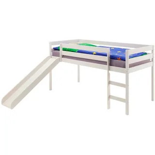 Idimex Hochbett Benny 90 x 200 cm Kiefer massiv weiß