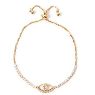 FIRETTI Armband "magisches Auge", gold (gelbgoldfarben, weiß, weiß), Armbänder, Damen, 24cm, Metall, Armband, mit Strassteinen