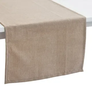 Pichler Tischwäsche Panama Tischläufer 50x150 cm | taupe - braun