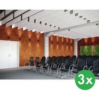 Akustikplatte zum Aufhängen 240x30 cm, 3 Stück, weiß