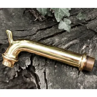 Antikas Wasserspeier Brunnenauslauf, Wasserspeier, Brunnenspeier aus glänzendem Messing