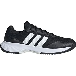 adidas Gamecourt 2 Tennisschuhe - Core Black / Cloud White / Silver Metallic - 44