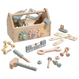 Howa Werkzeugkiste Werkzeugkasten Kinder mit 45 tlg. Zubehör aus Holz 4907