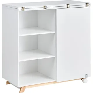 Beliani Sekretär Weiß 80 cm 40/80 cm Klappbar