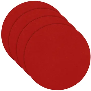Erwin Müller Platzset Filz-Tischset "Beja" 4er-Pack, Uni rot rund | 37 cm x 37 cm