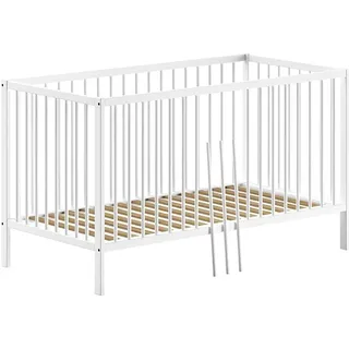 others Babybett Kara-lynn 144x76x84 Gitterbett Massivholz Buche Weiß | Weiß