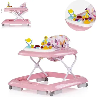 Chipolino Lauflernhilfe Baby Steps Musik Spielpanel Räder Stopper klappbar Licht rosa