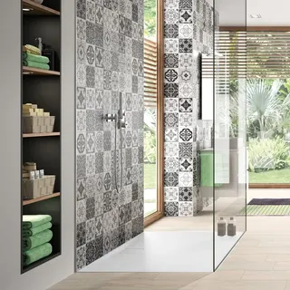 Hüppe EasyFlat Bodengleiche Duschwanne 180 x 90 x 5,2 cm Mineralguss Weiß (EF0115055)