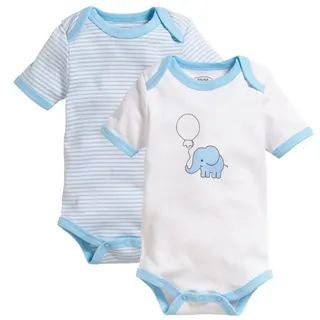 Schnizler Kurzarmwickelbody Body 1/4-Arm 2er Pack Elefant blau 86/92