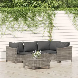 SECOLI Rattan gartenmöbel Set gartenlounge Outdoor Balkon Lounge Set balkonsofa loungesofa Outdoor Gartensofa Balkon sitzgruppe Lounge gartenmöbel mit Kissen-5-tlg-3