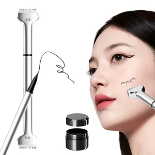 lower lash stempel,wimpern stempel,eyeliner stempel,unterer wimpernstempel,wimpern untere stempel mit tinte und eyeliner,3 In 1 Lower Eyelash Stamp Set,Wasserfest Und Schweißfest Eye Liner Stamps