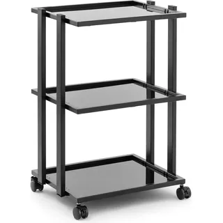 Physa Kosmetikwagen Arbeitswagen Beistellwagen Salon-Trolley 3 Ablagen 60 kg schwarz