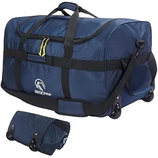 REDCAMP Reisetasche mit Rollen, große faltbare Reisetasche mit Rädern, Schwarz, 85L/120L/140L