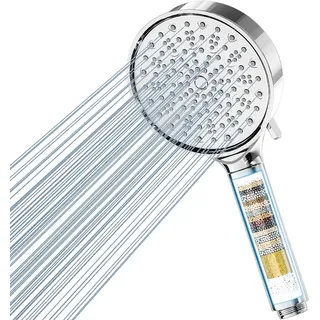 Cobbe Duschkopf mit Filter, Hochdruck Duschbrause mit 6 Strahlarten, Duschkopf Wassersparend mit Filtration in 20 Schichten, Handbrause mit Filter Gegen Kalk für Hartes Wasser, Chlor